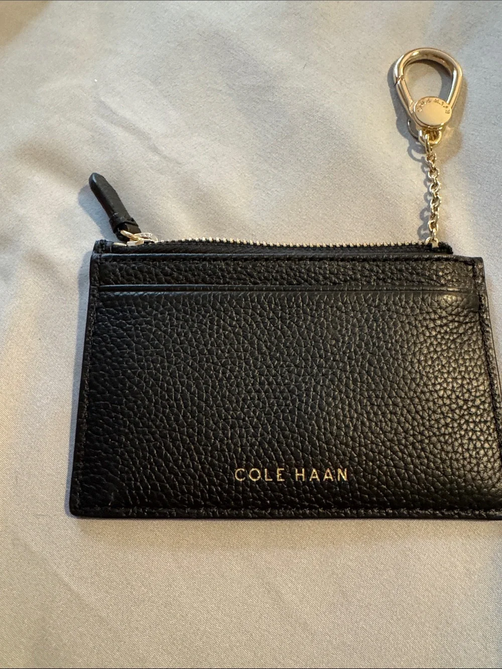 Cole Haan Black Pebbled Leather Card Case